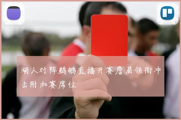 湖人对阵鹈鹕直播开赛詹眉领衔冲击附加赛席位
